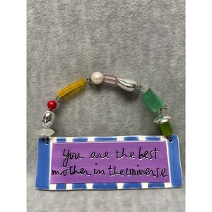 You Are Best Mother VTG Sign Department 56 Ceramic w/Colorful Beads‎ Decorative